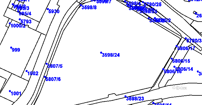 Parcela st. 3598/24 v KÚ Liberec, Katastrální mapa