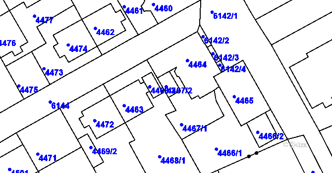 Parcela st. 4467/2 v KÚ Liberec, Katastrální mapa
