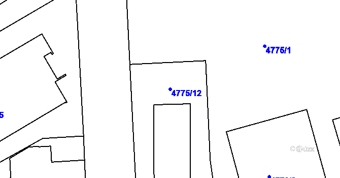 Parcela st. 4775/12 v KÚ Liberec, Katastrální mapa