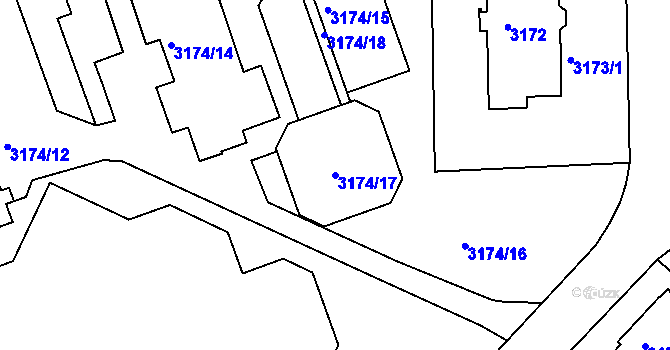 Parcela st. 3174/17 v KÚ Liberec, Katastrální mapa