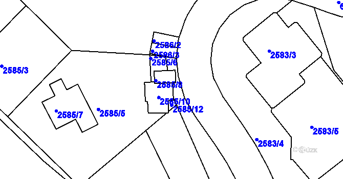 Parcela st. 2584/5 v KÚ Liberec, Katastrální mapa