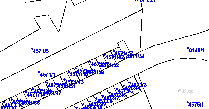 Parcela st. 4571/42 v KÚ Liberec, Katastrální mapa