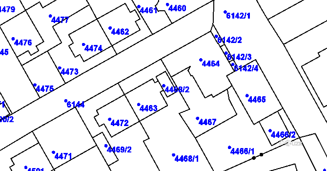 Parcela st. 4468/2 v KÚ Liberec, Katastrální mapa