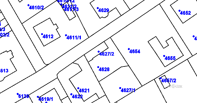 Parcela st. 4627/2 v KÚ Liberec, Katastrální mapa