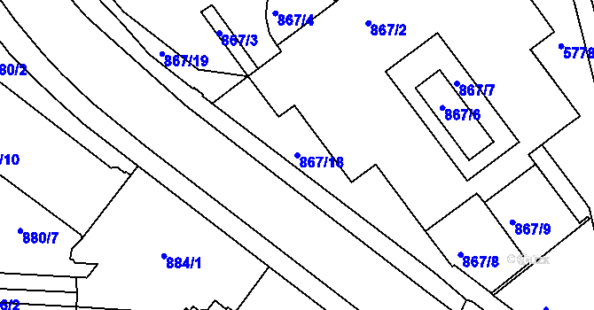 Parcela st. 867/18 v KÚ Liberec, Katastrální mapa