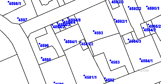 Parcela st. 4581/2 v KÚ Liberec, Katastrální mapa