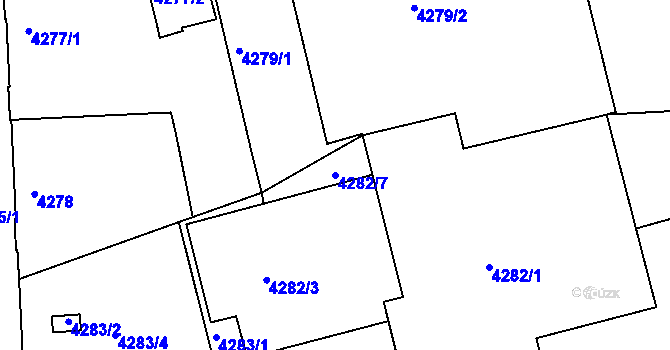 Parcela st. 4282/7 v KÚ Liberec, Katastrální mapa