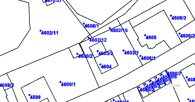 Parcela st. 4603/2 v KÚ Liberec, Katastrální mapa