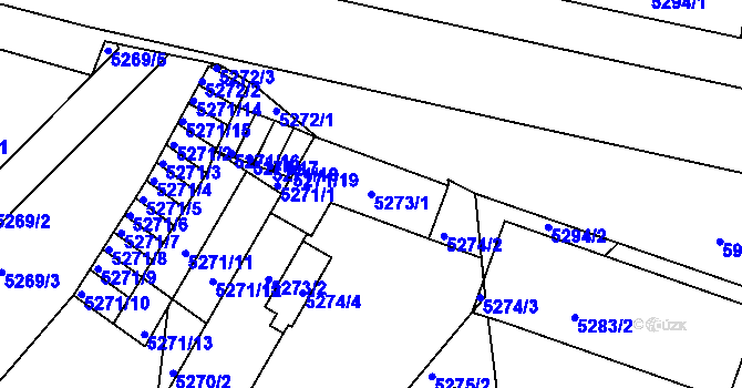 Parcela st. 5273/1 v KÚ Liberec, Katastrální mapa