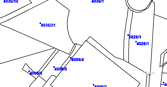 Parcela st. 4035/26 v KÚ Liberec, Katastrální mapa