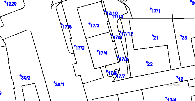 Parcela st. 17/4 v KÚ Ruprechtice, Katastrální mapa
