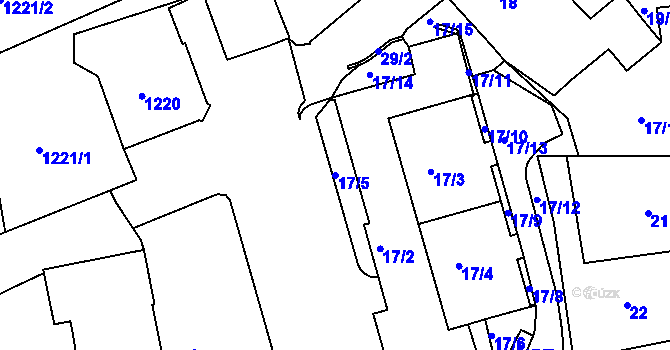 Parcela st. 17/5 v KÚ Ruprechtice, Katastrální mapa