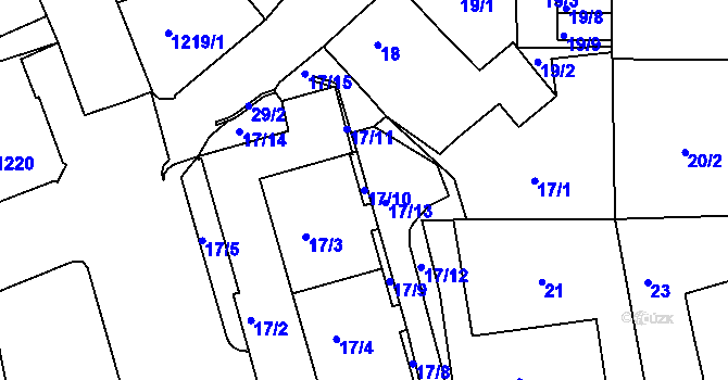 Parcela st. 17/10 v KÚ Ruprechtice, Katastrální mapa