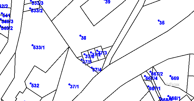Parcela st. 37/3 v KÚ Ruprechtice, Katastrální mapa