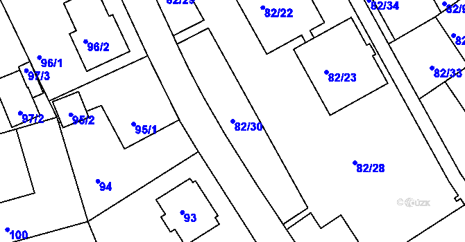 Parcela st. 82/30 v KÚ Ruprechtice, Katastrální mapa