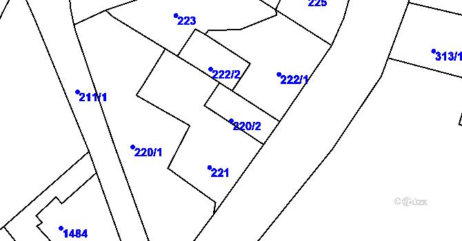 Parcela st. 220/2 v KÚ Ruprechtice, Katastrální mapa