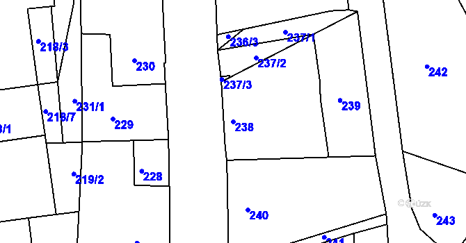 Parcela st. 238 v KÚ Ruprechtice, Katastrální mapa