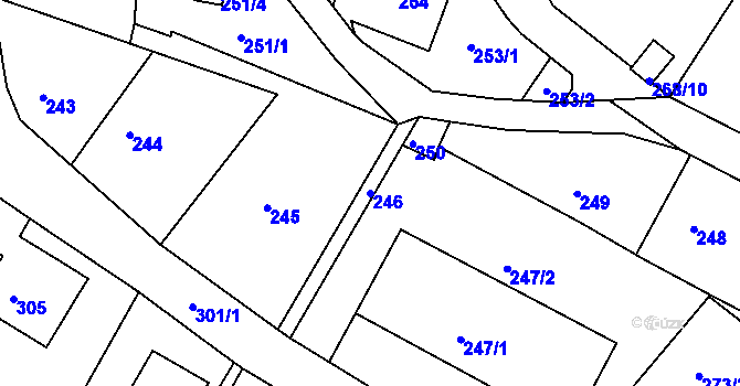 Parcela st. 246 v KÚ Ruprechtice, Katastrální mapa