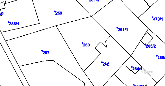Parcela st. 260 v KÚ Ruprechtice, Katastrální mapa