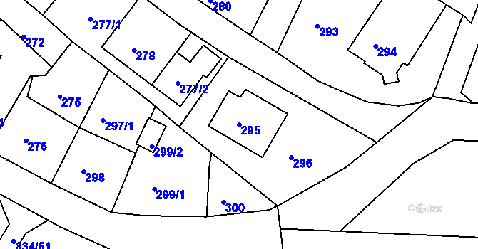 Parcela st. 295 v KÚ Ruprechtice, Katastrální mapa