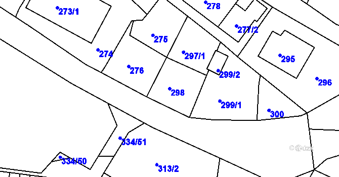 Parcela st. 298 v KÚ Ruprechtice, Katastrální mapa