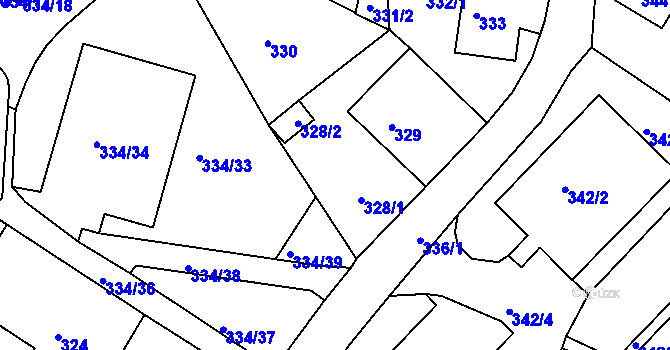 Parcela st. 328 v KÚ Ruprechtice, Katastrální mapa