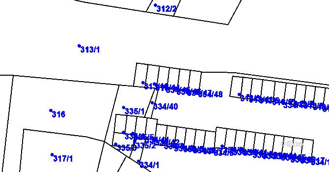 Parcela st. 334/45 v KÚ Ruprechtice, Katastrální mapa