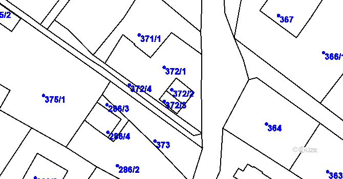 Parcela st. 372/2 v KÚ Ruprechtice, Katastrální mapa