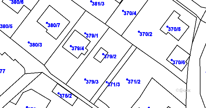 Parcela st. 379/2 v KÚ Ruprechtice, Katastrální mapa