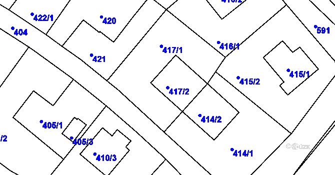 Parcela st. 417/2 v KÚ Ruprechtice, Katastrální mapa