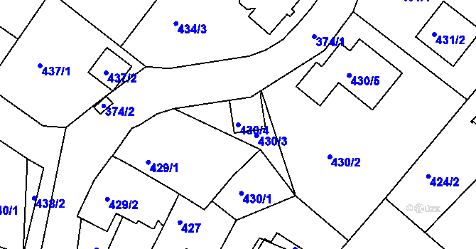 Parcela st. 430/4 v KÚ Ruprechtice, Katastrální mapa