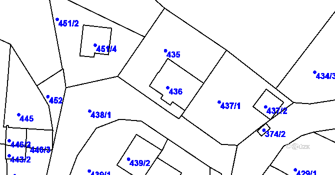 Parcela st. 436 v KÚ Ruprechtice, Katastrální mapa