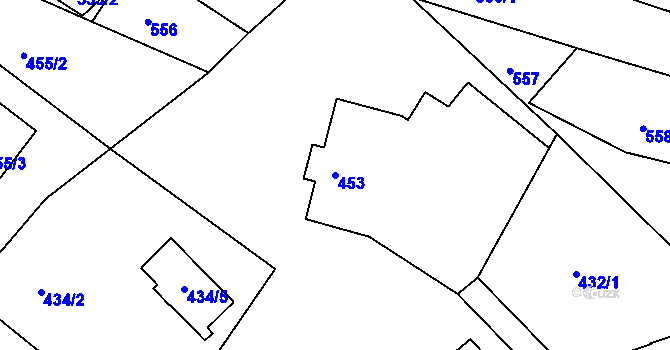 Parcela st. 453 v KÚ Ruprechtice, Katastrální mapa