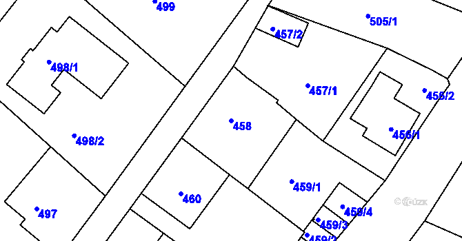 Parcela st. 458 v KÚ Ruprechtice, Katastrální mapa