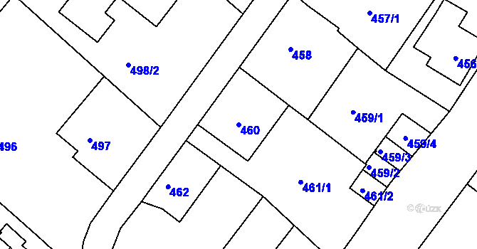 Parcela st. 460 v KÚ Ruprechtice, Katastrální mapa