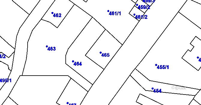 Parcela st. 465 v KÚ Ruprechtice, Katastrální mapa