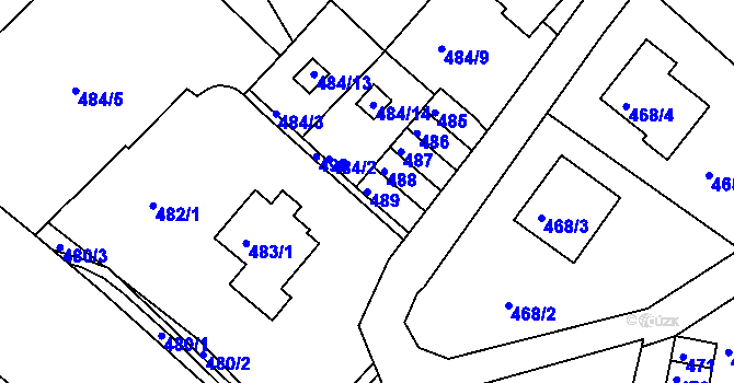 Parcela st. 489 v KÚ Ruprechtice, Katastrální mapa