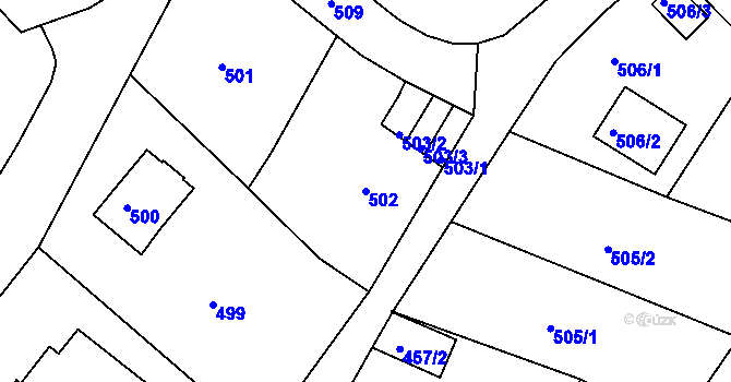 Parcela st. 502 v KÚ Ruprechtice, Katastrální mapa