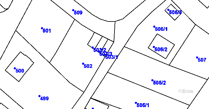 Parcela st. 503/1 v KÚ Ruprechtice, Katastrální mapa