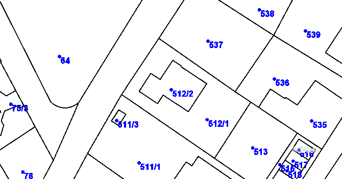 Parcela st. 512/2 v KÚ Ruprechtice, Katastrální mapa