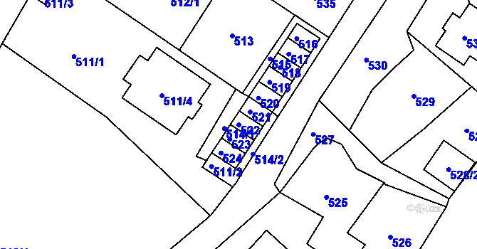 Parcela st. 522 v KÚ Ruprechtice, Katastrální mapa