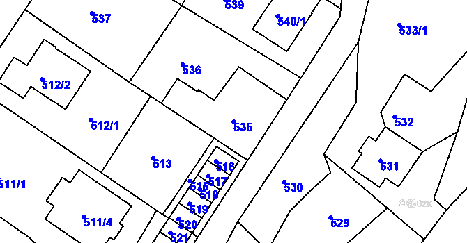 Parcela st. 535 v KÚ Ruprechtice, Katastrální mapa