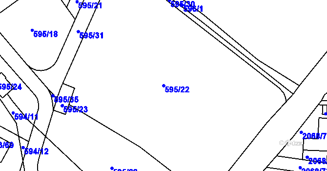 Parcela st. 595/22 v KÚ Ruprechtice, Katastrální mapa