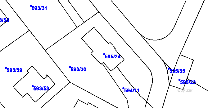 Parcela st. 595/24 v KÚ Ruprechtice, Katastrální mapa