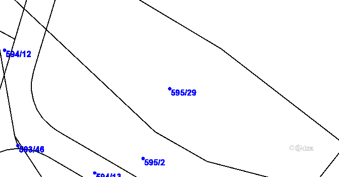 Parcela st. 595/29 v KÚ Ruprechtice, Katastrální mapa