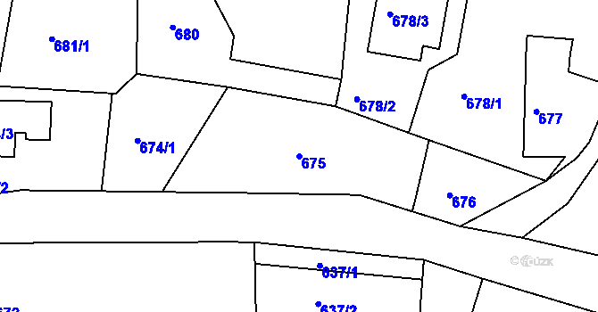 Parcela st. 675 v KÚ Ruprechtice, Katastrální mapa