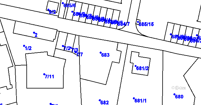 Parcela st. 683 v KÚ Ruprechtice, Katastrální mapa