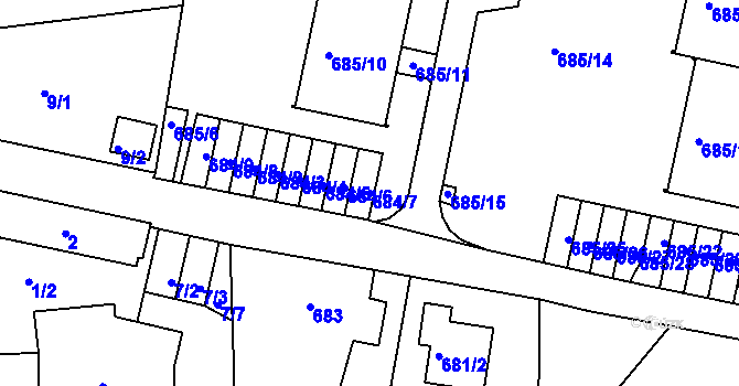Parcela st. 684/7 v KÚ Ruprechtice, Katastrální mapa
