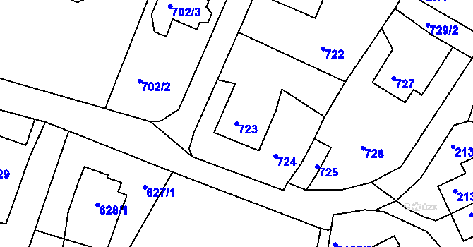 Parcela st. 723 v KÚ Ruprechtice, Katastrální mapa