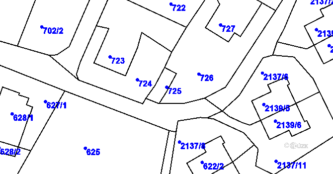 Parcela st. 725 v KÚ Ruprechtice, Katastrální mapa
